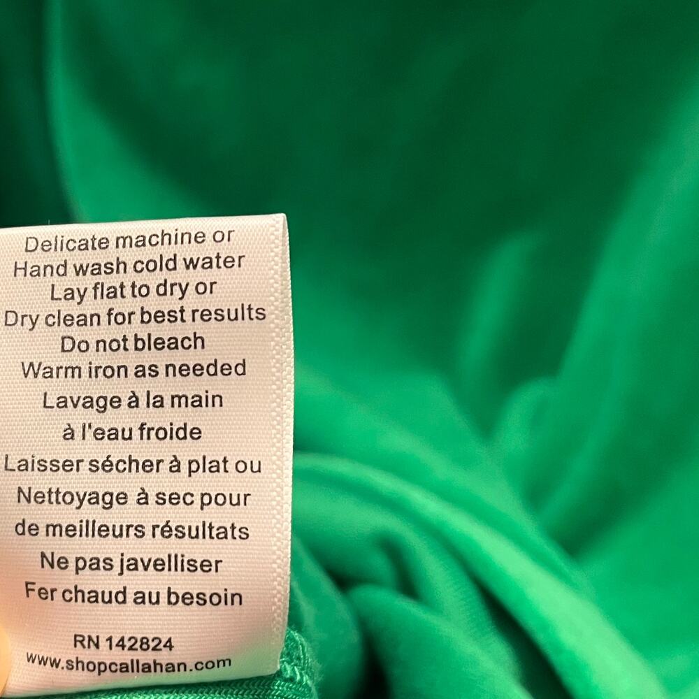 Callahan Willa Emerald Velvet Keyhole Mini Dress Long Sleeve Sz S Retro Festive - Picture 6 of 7